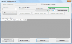 ProstaPaczka SGT - pola zmiany planowanej daty nadania zbioru Poczty Polskiej