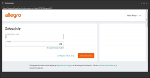 ALLEGRO - okno autoryzacji aplikacji