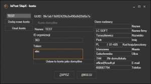 INPOST SHIPX - konfiguracja konta