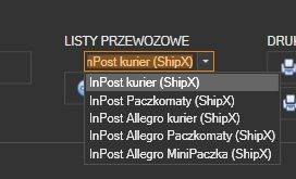 InPost ShipX - ręczne przygotowanie listu - wybor rodzaju listu