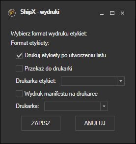 InPost ShipX - konfiguracja wydruków