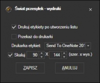 SwiatPrzesylek.pl - ustawienia wydruku etykiet