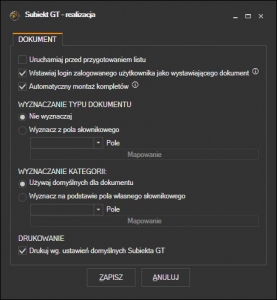 Subiekt GT - ustawienia realizacji zamówienia