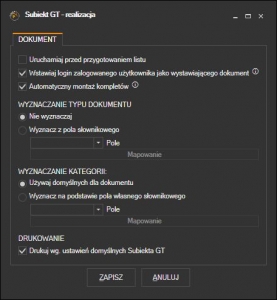 Subiekt GT - ustawienia realizacji zamówienia