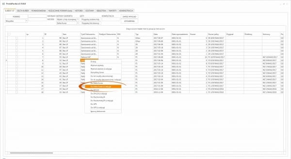 Delta Kurier - Eksport pojedynczego dokumentu z Subiekt GT