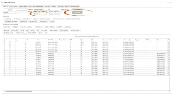 Delta Kurier - Eksport zbiorczy dokumentów z Subiekt GT
