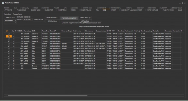 DPD - listy przygotowane z WAPRO Mag