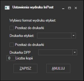 InPost - ustawienia wydruku listu