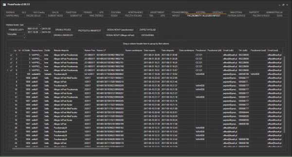 Allegro InPost - przygotowywanie manifestu z listów WAPRO Maga