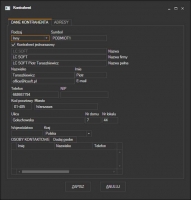 Kontrahent - edycja danych