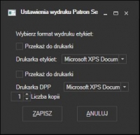 Patron Service - moduł dla kuriera - wydruki