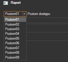 Raporty - edycja poziomu dostępu do raportu