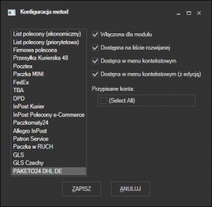 Sello - dostępni kurierzy