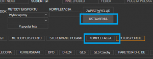Subiekt GT - otwieranie ustawień kompletacji towarów