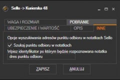 Ustawienia wybierania punktu odbioru z Sello