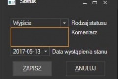 Historia - dodawanie statusu