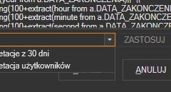 Raporty - edycja raportu - wybór przykładu