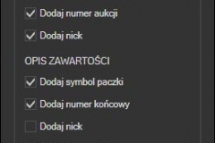 Sello - opcje budowania opisu zawartości przesyłki DPD