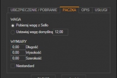Sello - ustawienia domyślnych wartości paczki kuriera InPost