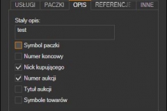 Sello - domyślny opis listu UPS