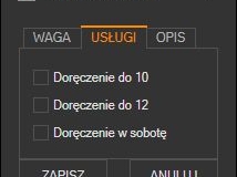 Subiekt GT - domyślne usługi kuriera GLS