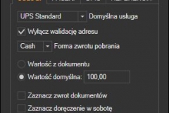 Subiekt GT - domyślne usługi dla etykiety UPS
