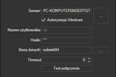 Subiekt GT - ustawienia połączenia do bazy