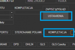 Subiekt GT - otwieranie ustawień kompletacji towarów