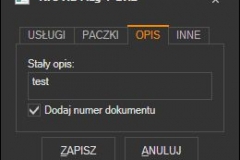 WAPRO Mag - domyślny opis przesyłki kuriera DHL