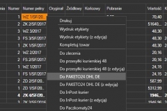 Subiekt GT - wydruk listu dla Paketo24
