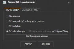 Subiekt GT - zapisywanie numeru listu do Subiekta